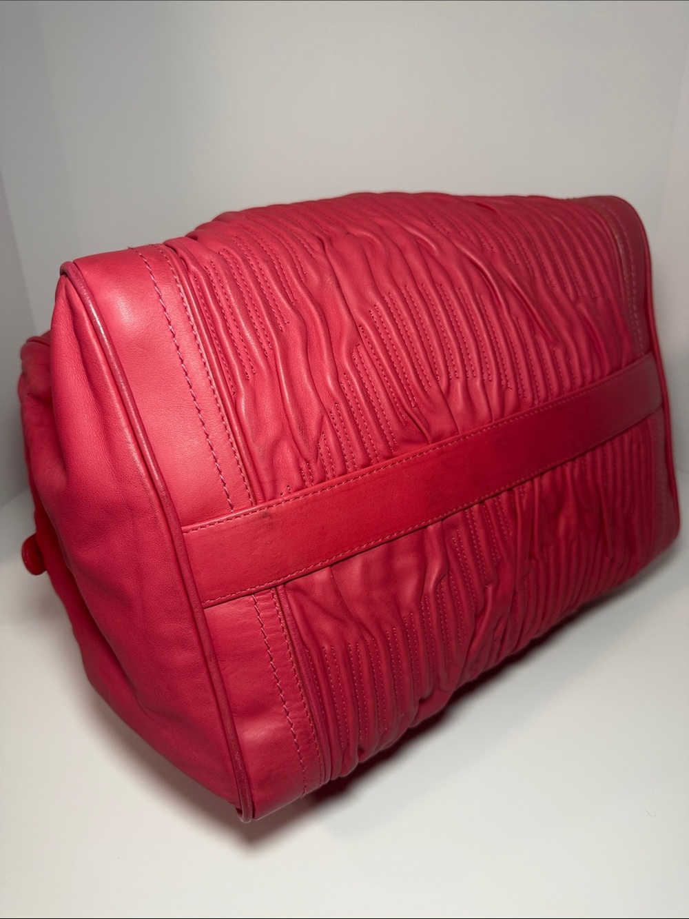 Bally Pink Leather Weekender Satchel Bag - Picture 12 of 16